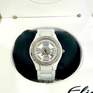 Elini dove ceramic and diamond watch With Pristine Original Packaging